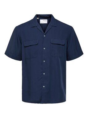 Selected Homme Navy Short Sleeve Shirt/7102